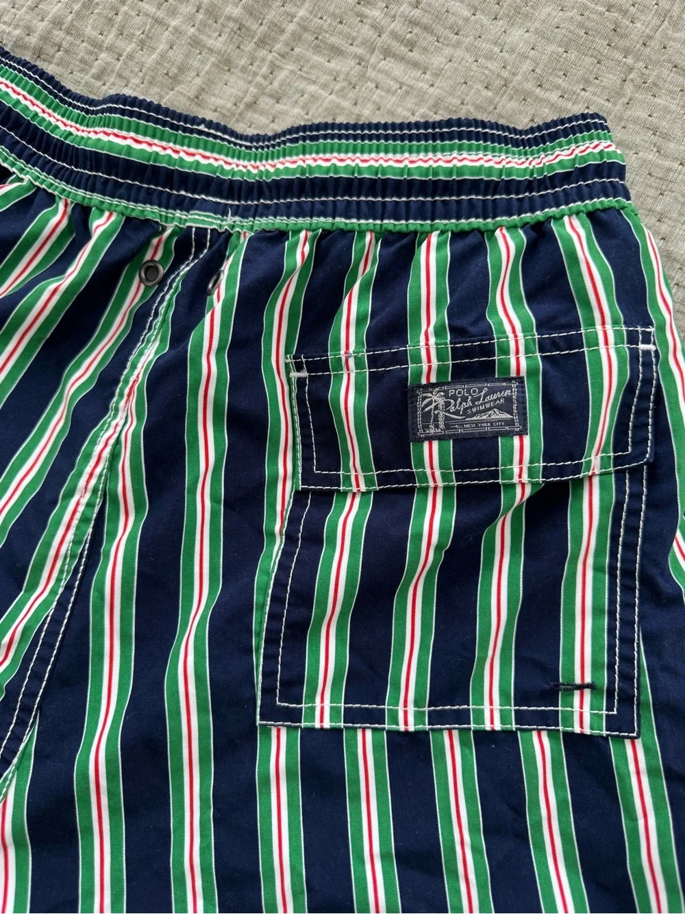 Polo Ralph Lauren Swimwear Vertical Stripe Swim Trunks w/ Liner